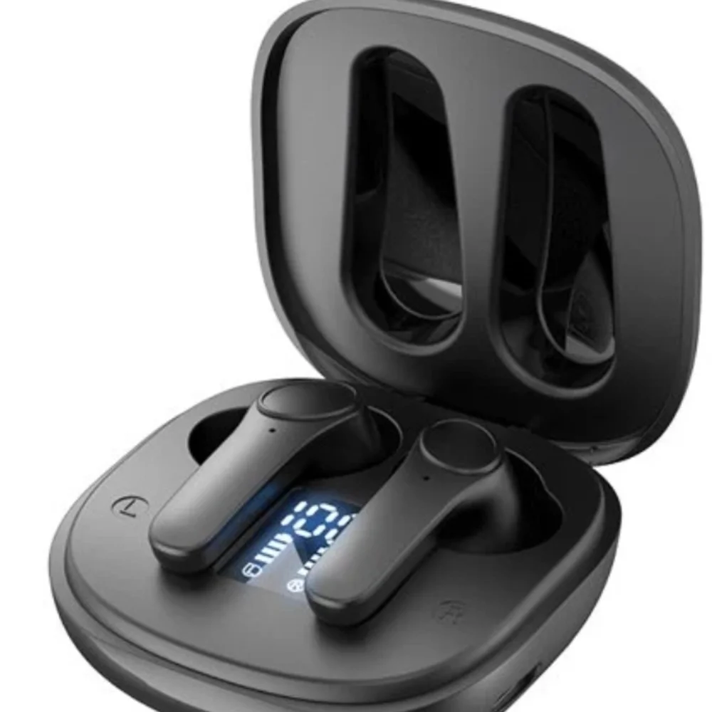(001)Wireless Bluetooth Earbuds with Charging Case - Black